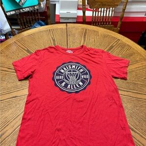 Varsity Team Jayhawk Themed Red Crewneck Tee